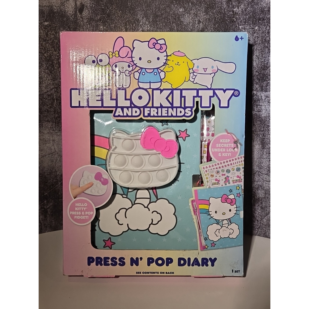 Hello Kitty and Friends Press & Pop Diary Stickers Fidget Kit New-Sealed, (161)
